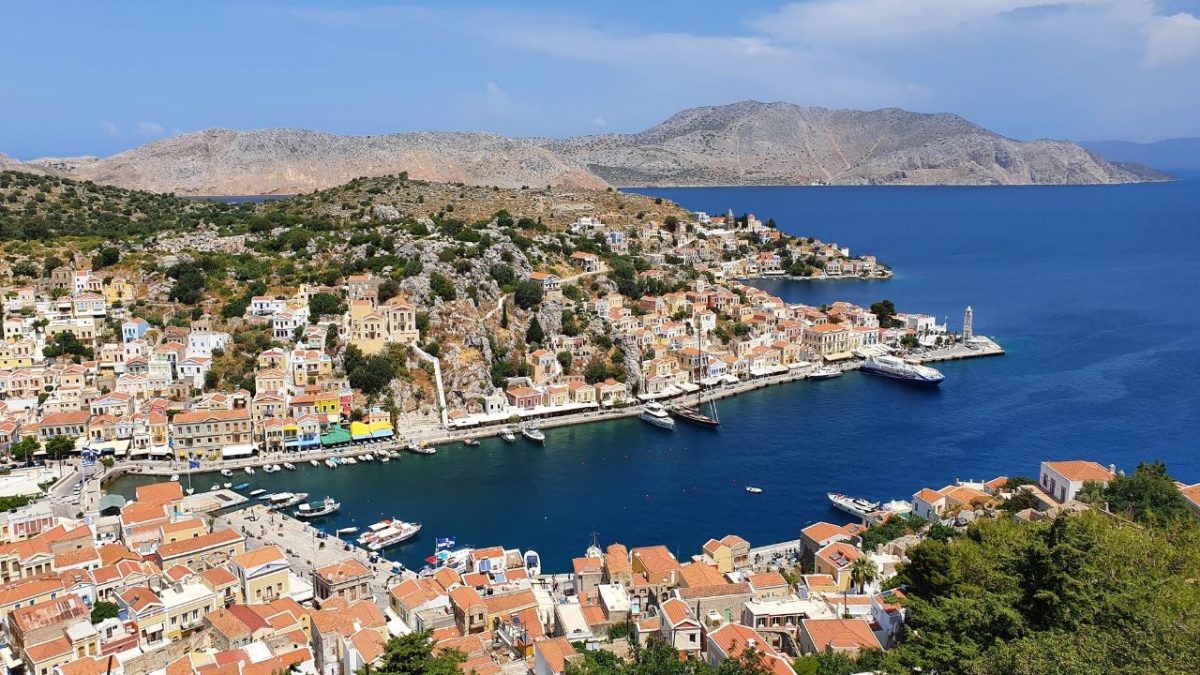 Symi islands int he Dodecanese island group in greece